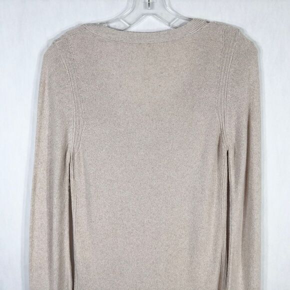 Free People XS Tunic Sweater Top‎ Tan Strappy V Neck Side Slits Knit Solid 115 - Picture 5 of 8